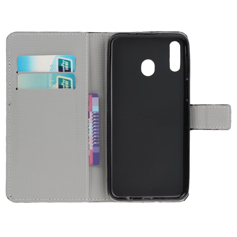 Flip Cover Læder for Samsung Galaxy A40 Sovende Ugle