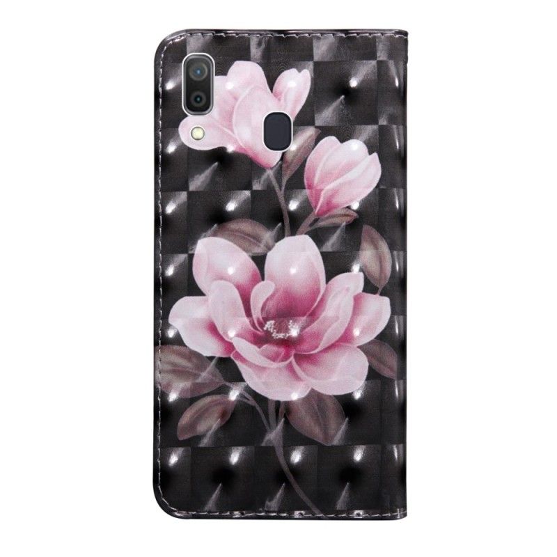 Flip Cover Læder Samsung Galaxy A40 Blomster Blomstrer Original