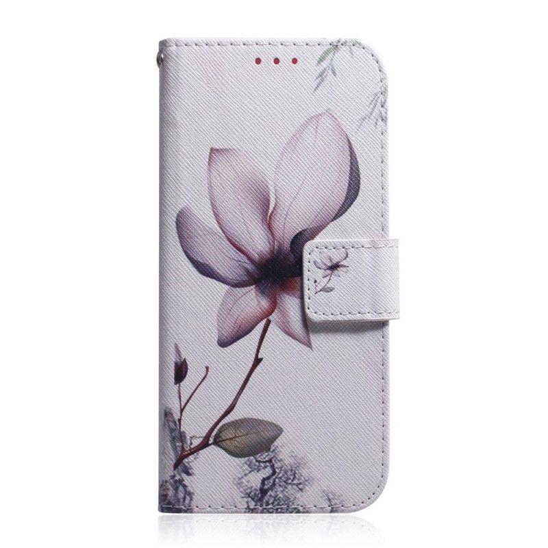 Flip Cover Læder Samsung Galaxy A40 Gammel Rosenblomst Original