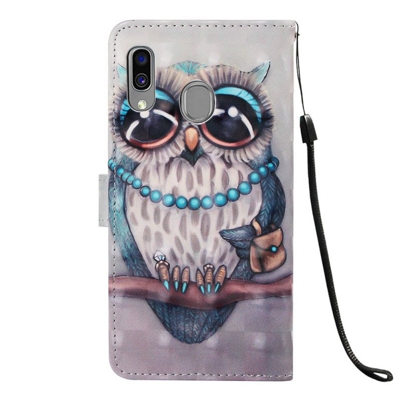 Flip Cover Læder Samsung Galaxy A40 Miss Ugle