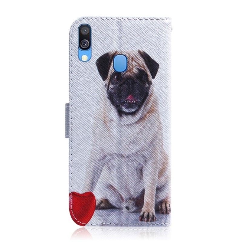 Flip Cover Læder Samsung Galaxy A40 Mops Hund Beskyttelse