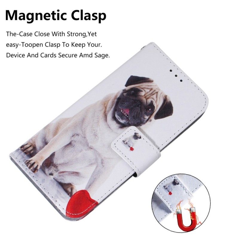 Flip Cover Læder Samsung Galaxy A40 Mops Hund Beskyttelse