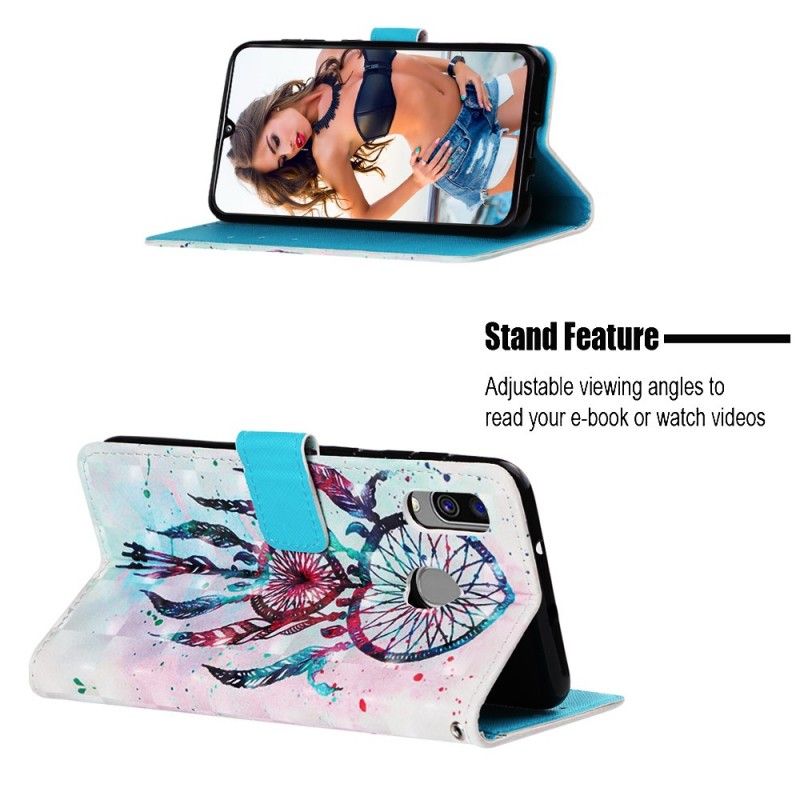 Flip Cover Læder Samsung Galaxy A40 Rød Drømmefanger