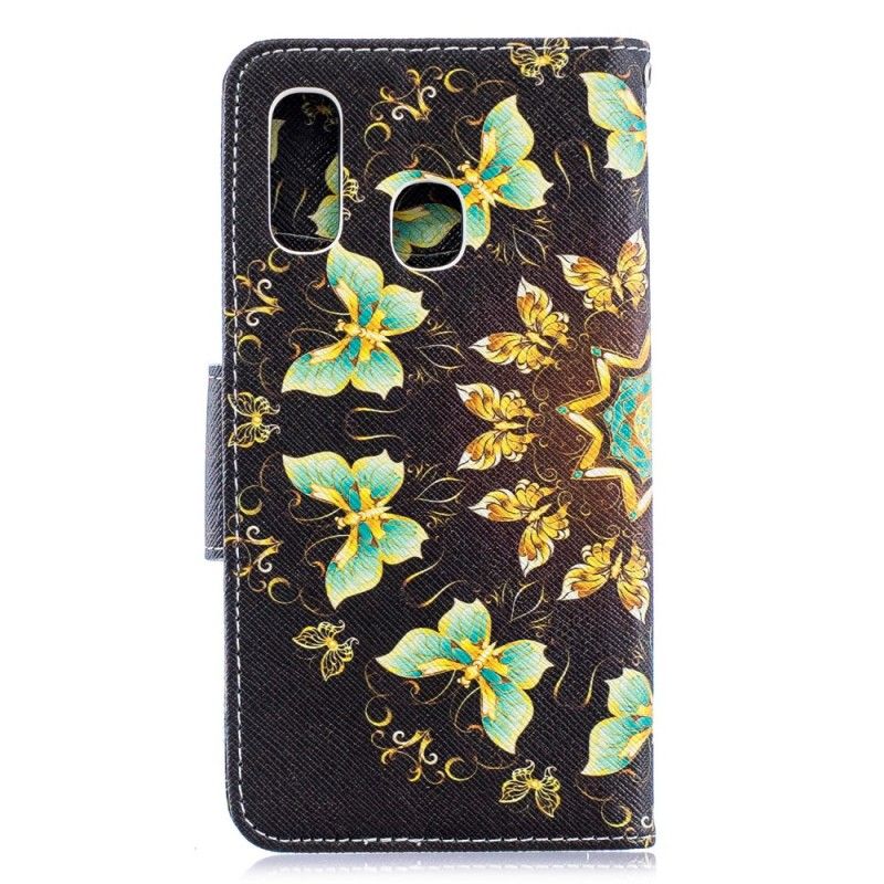 Flip Cover Læder Samsung Galaxy A40 Sommerfuglemandala