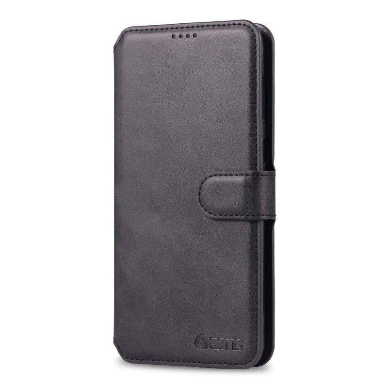 Flip Cover Læder Samsung Galaxy A40 Sort Retro Azns