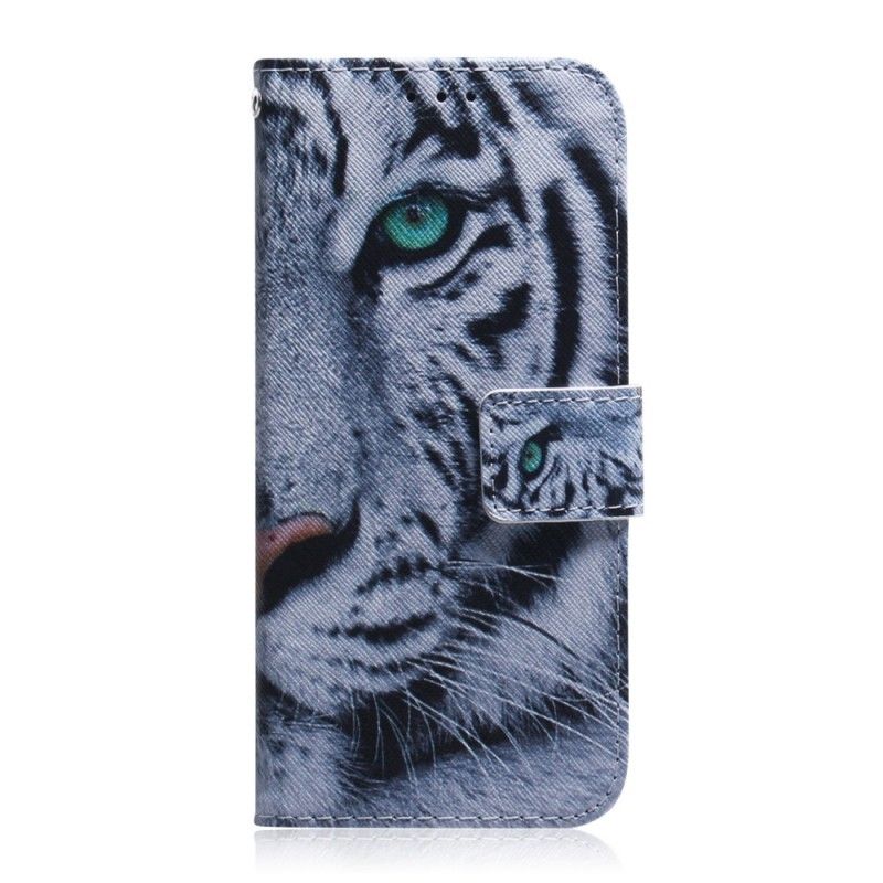 Flip Cover Læder Samsung Galaxy A40 Tiger Ansigt Original