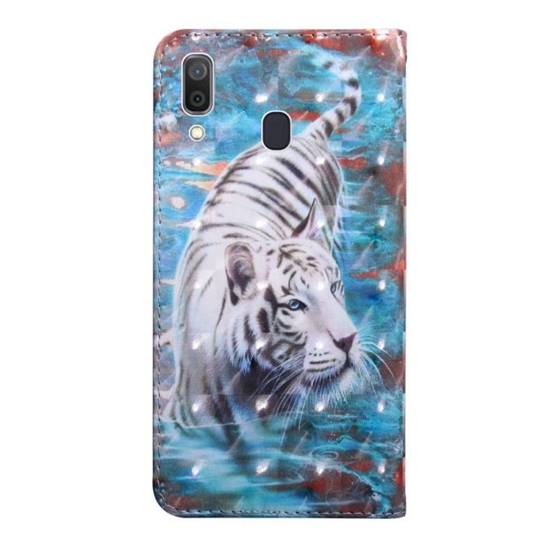 Flip Cover Læder Samsung Galaxy A40 Tiger I Vandet