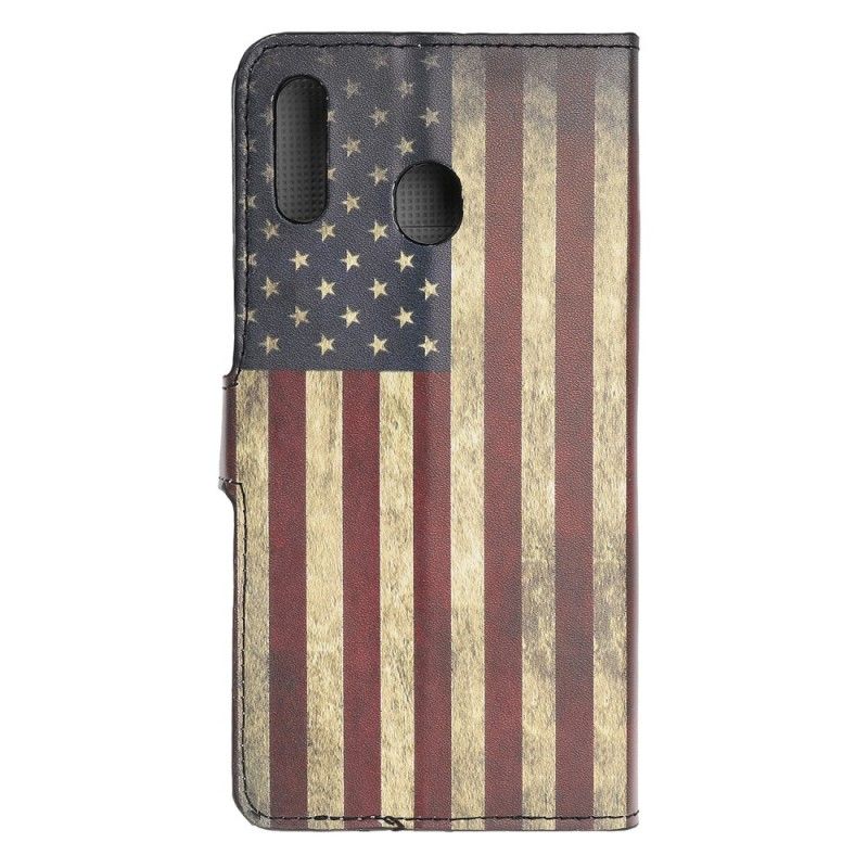 Flip Cover Læder Samsung Galaxy A40 Usa Flag