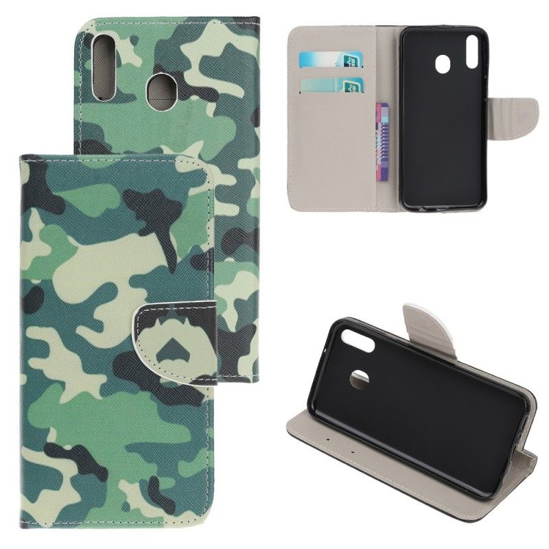 Flip Cover Samsung Galaxy A40 Mobilcover Militær Camouflage