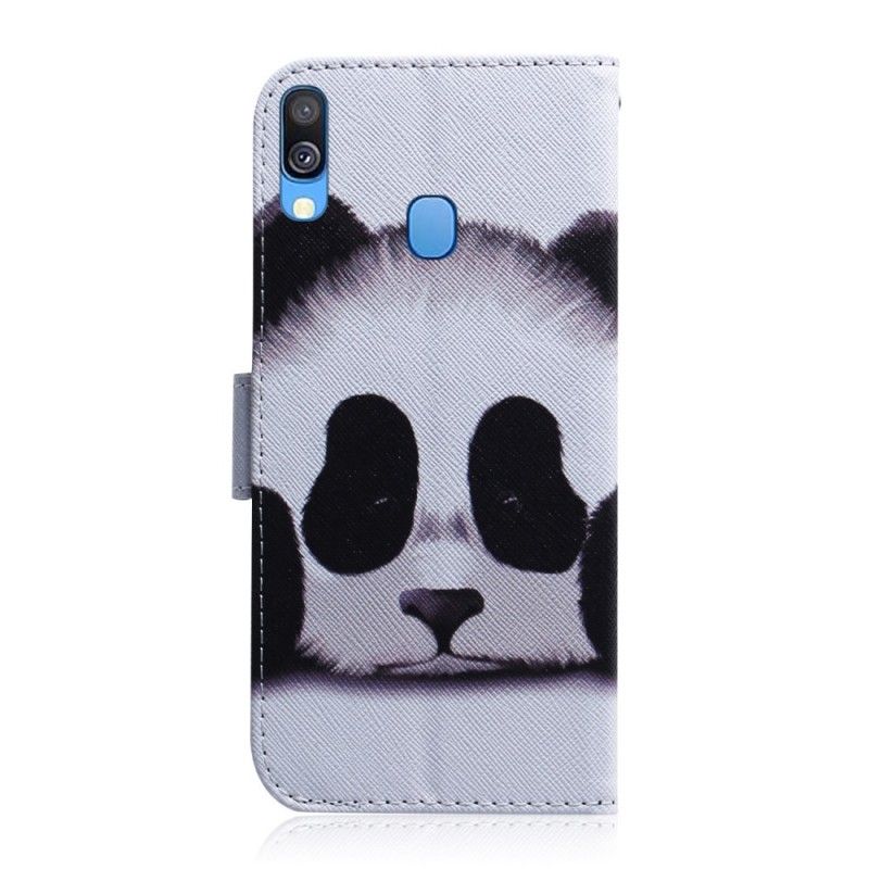 Flip Cover Samsung Galaxy A40 Mobilcover Panda Ansigt