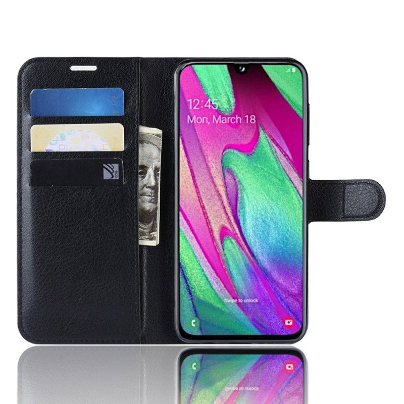 Flip Cover Samsung Galaxy A40 Sort Klassisk