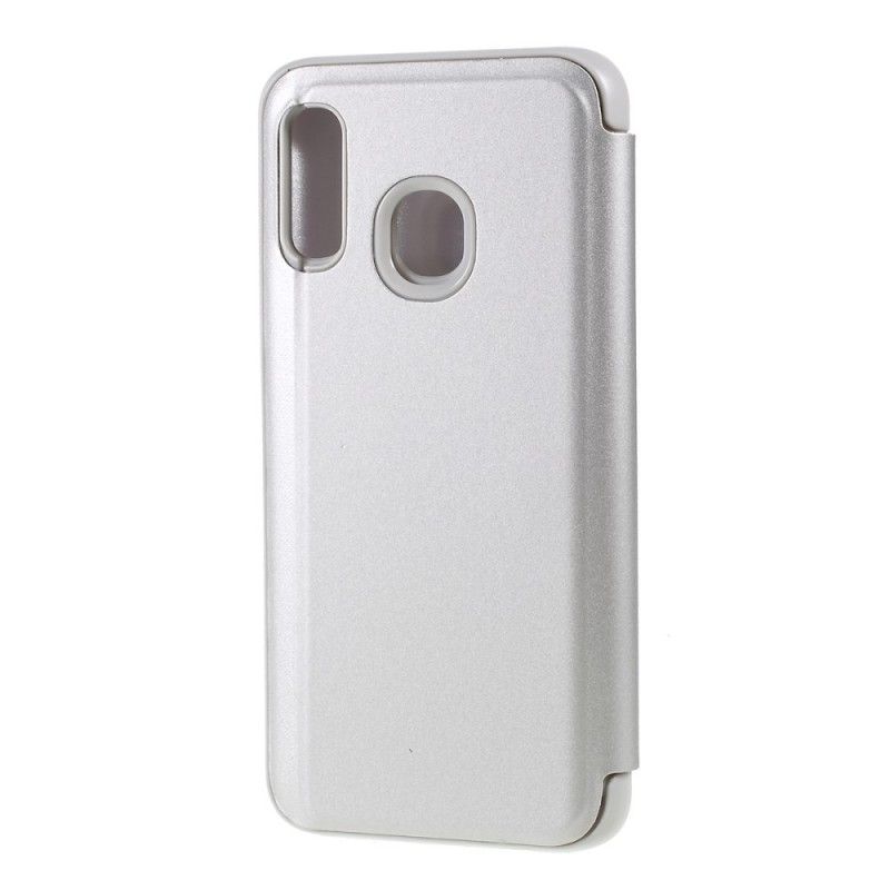 Læder Cover for Samsung Galaxy A40 Sort Spejl