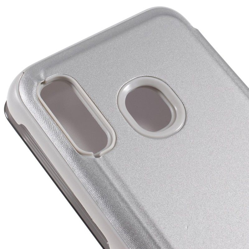 Læder Cover for Samsung Galaxy A40 Sort Spejl