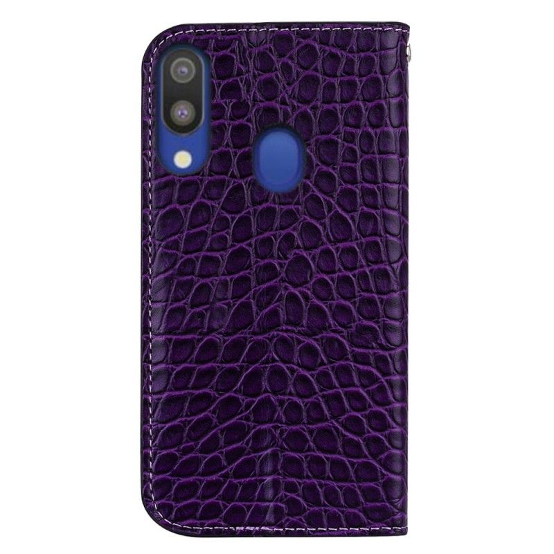 Læder Cover Samsung Galaxy A40 Sort Krokodillehudeffekt Og Pailletter Original