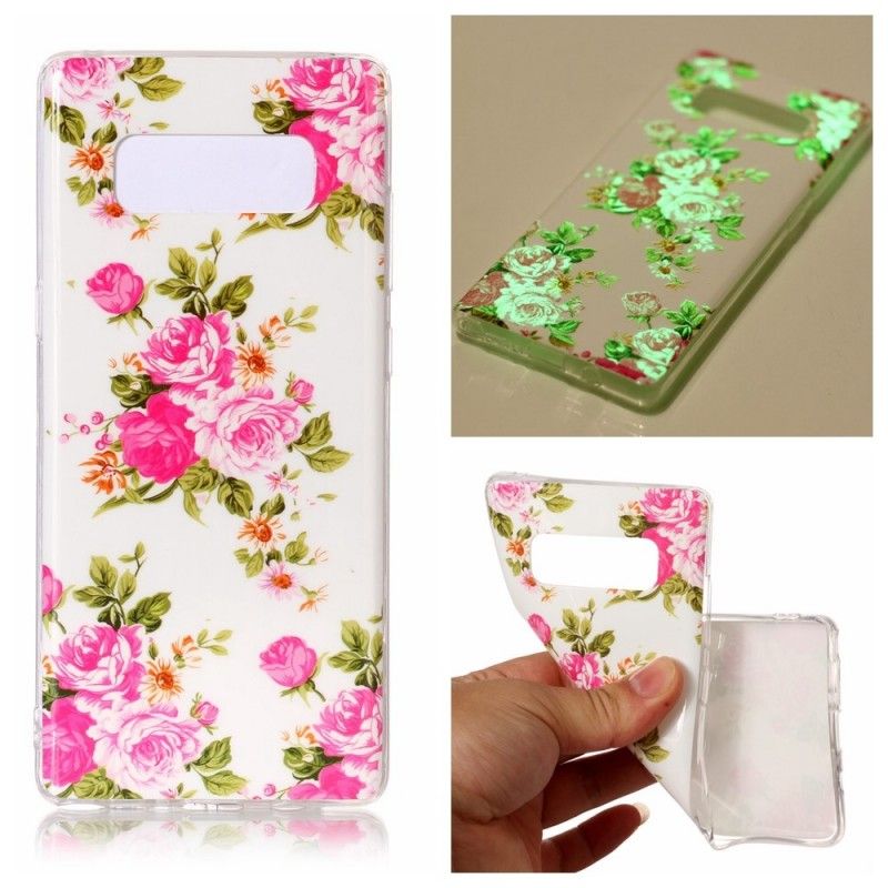 Cover Samsung Galaxy Note 8 Mobilcover Fluorescerende Frihedsblomster