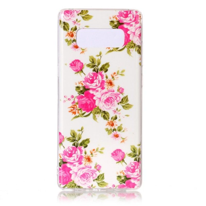 Cover Samsung Galaxy Note 8 Mobilcover Fluorescerende Frihedsblomster