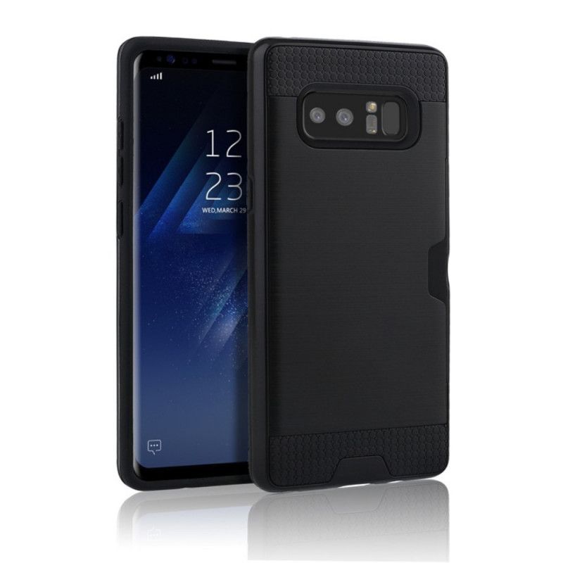 Cover Samsung Galaxy Note 8 Sølv Børstet Kortholder Original