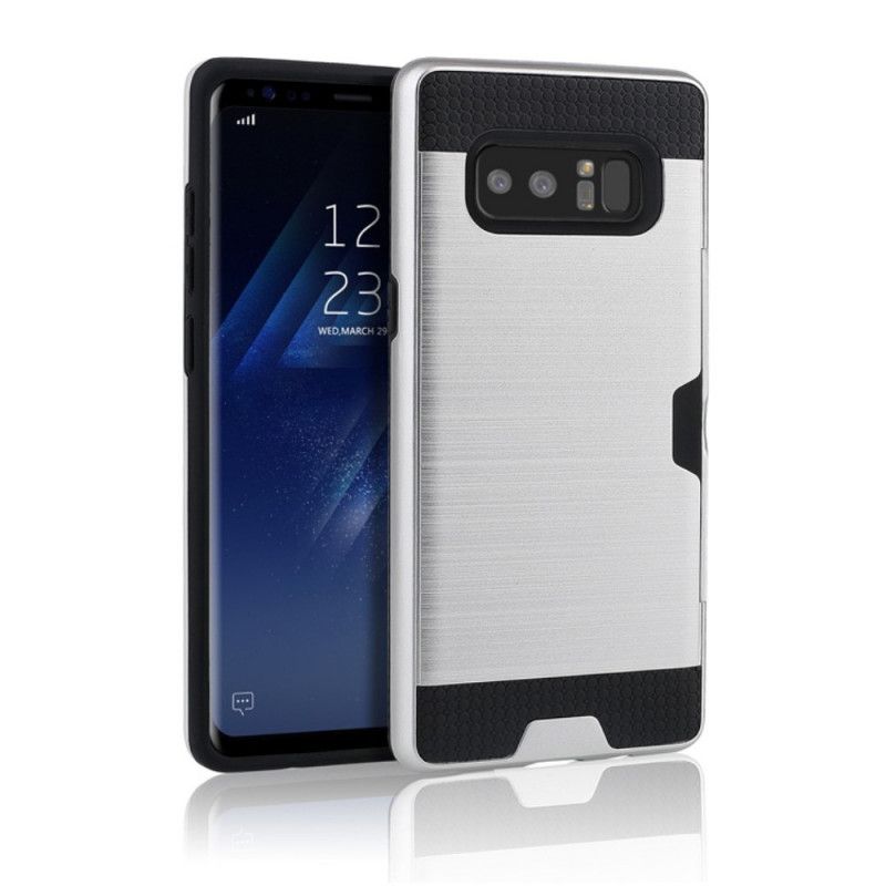 Cover Samsung Galaxy Note 8 Sølv Børstet Kortholder Original