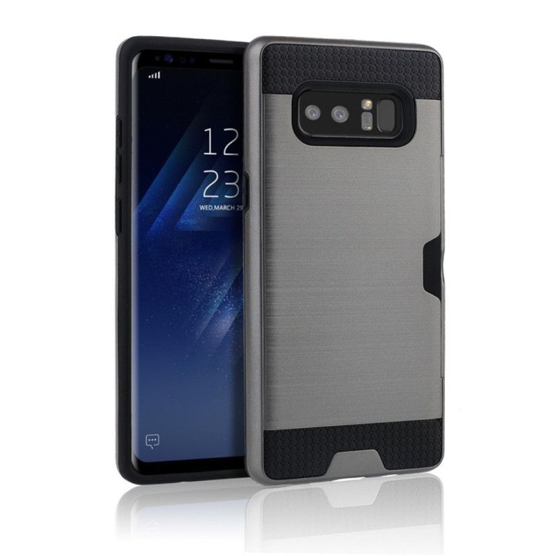 Cover Samsung Galaxy Note 8 Sølv Børstet Kortholder Original