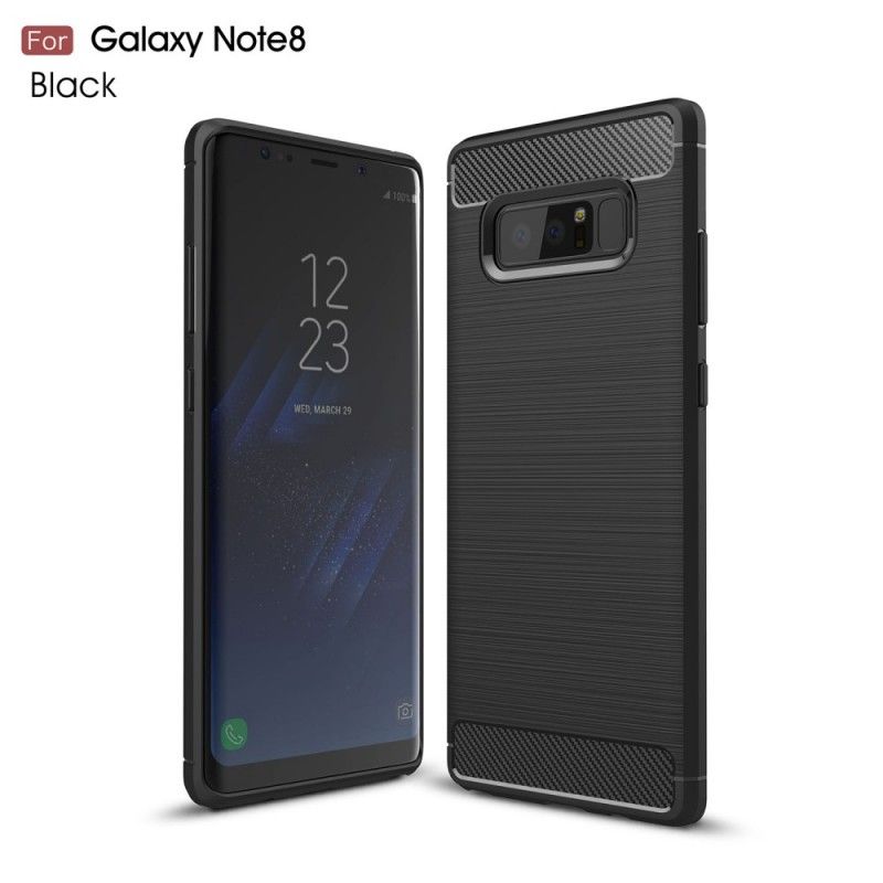 Cover Samsung Galaxy Note 8 Sort Børstet Kulfiber