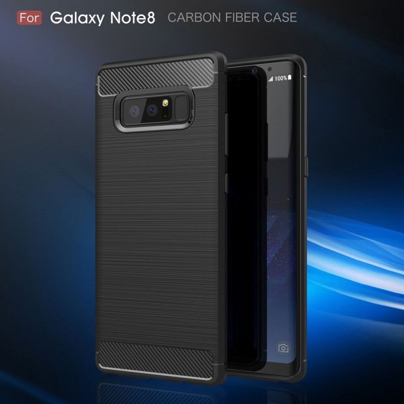 Cover Samsung Galaxy Note 8 Sort Børstet Kulfiber