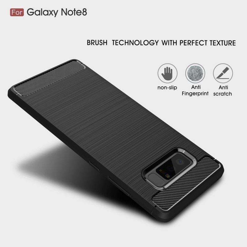 Cover Samsung Galaxy Note 8 Sort Børstet Kulfiber