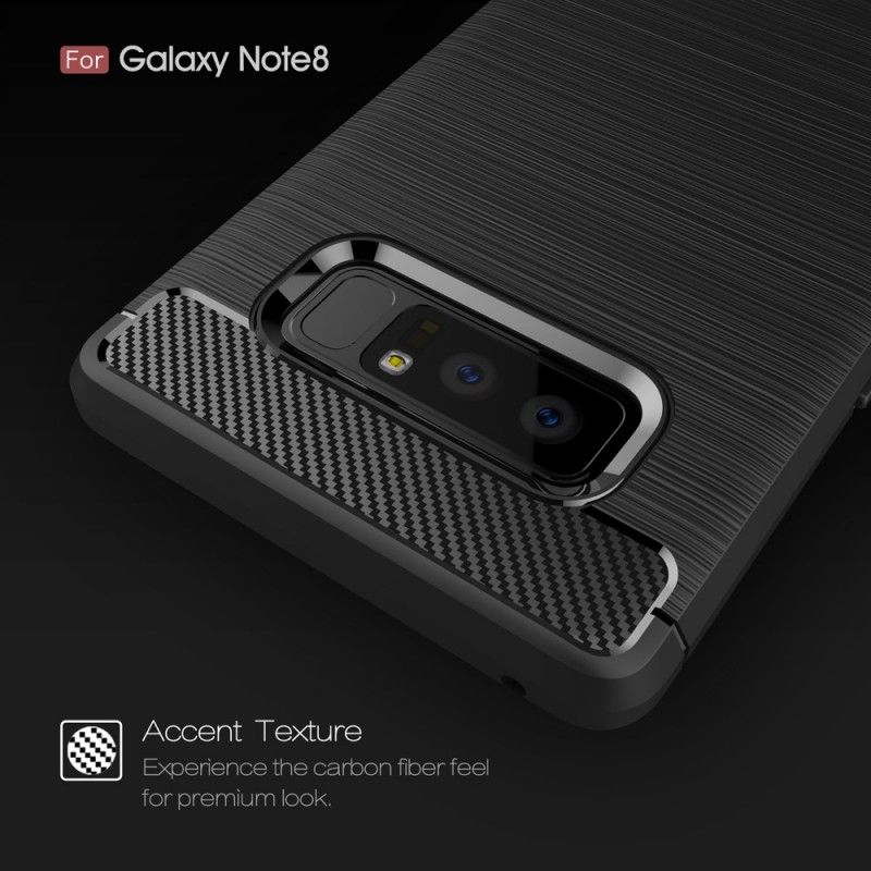 Cover Samsung Galaxy Note 8 Sort Børstet Kulfiber