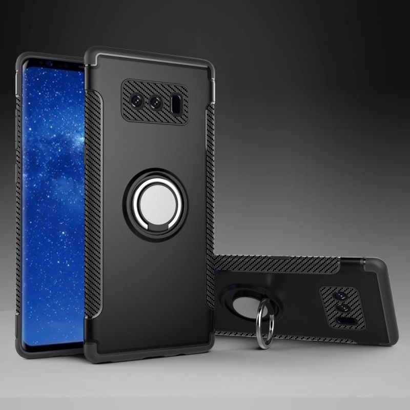 Cover Samsung Galaxy Note 8 Sort Hybrid Design Med Ring Beskyttelse