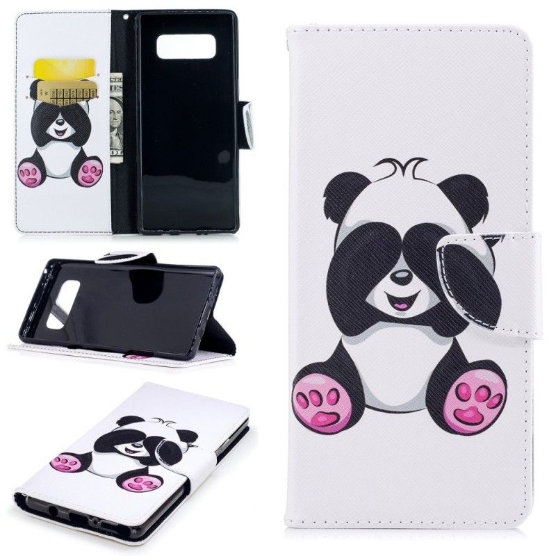 Flip Cover Læder Samsung Galaxy Note 8 Sjov Panda