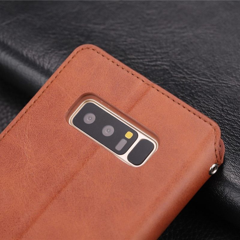 Flip Cover Læder Samsung Galaxy Note 8 Sort Retro Azns Original