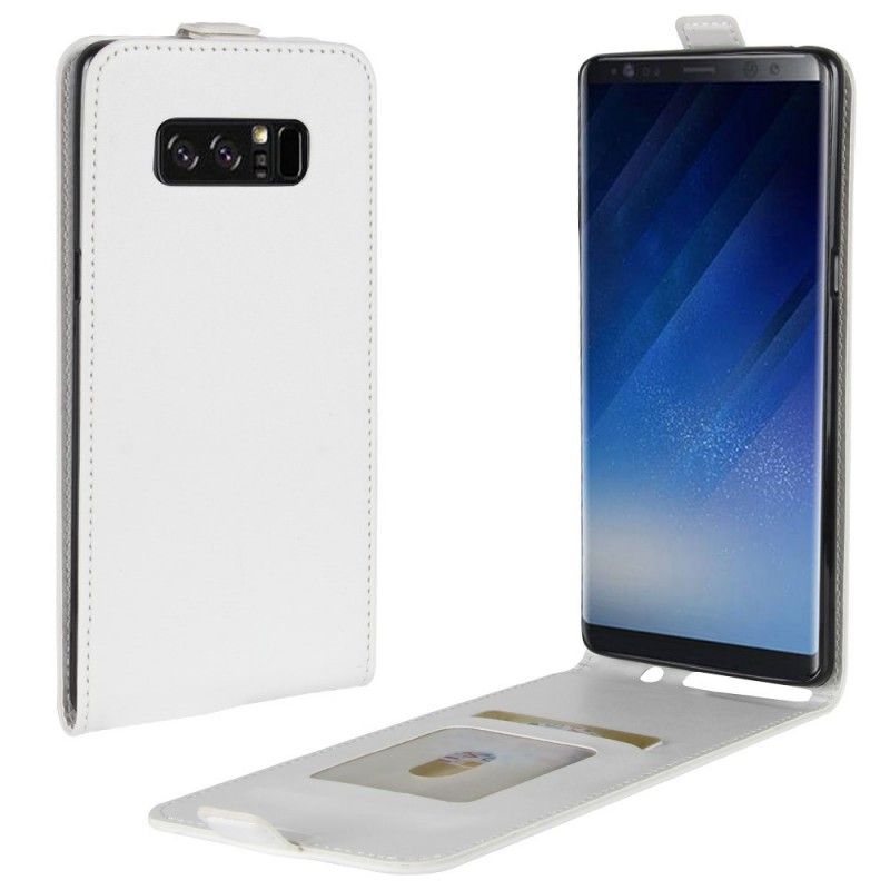 Flip Cover Samsung Galaxy Note 8 Sort Foldning Af Lædereffekt