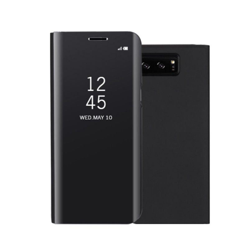 Se Dæksel Samsung Galaxy Note 8 Sort Spejl Og Lædereffekt