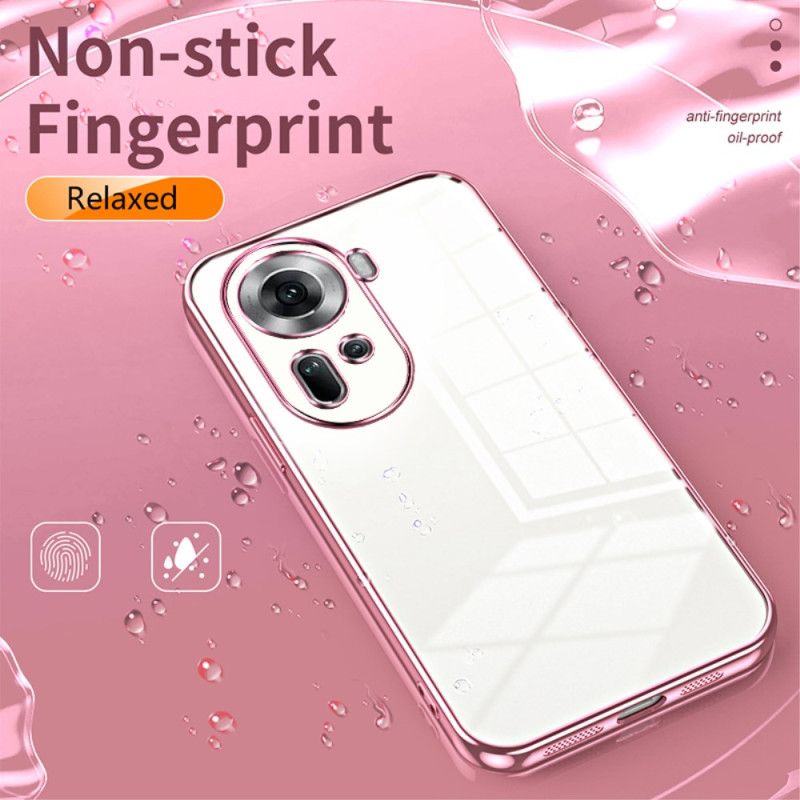 Cover Oppo Reno 11 5g Telefon Etui Gennemsigtige Metalliske Kanter