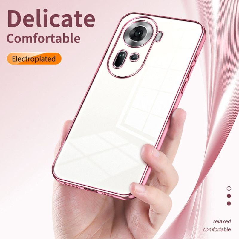 Cover Oppo Reno 11 5g Telefon Etui Gennemsigtige Metalliske Kanter