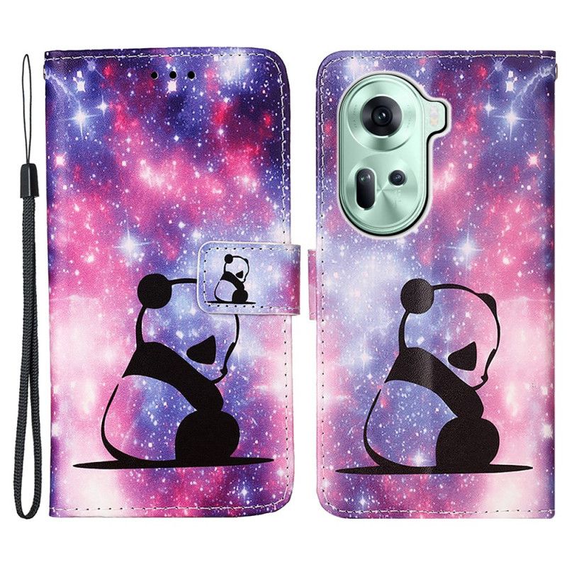 Flip Cover Oppo Reno 11 5g Baby Panda Med Rem