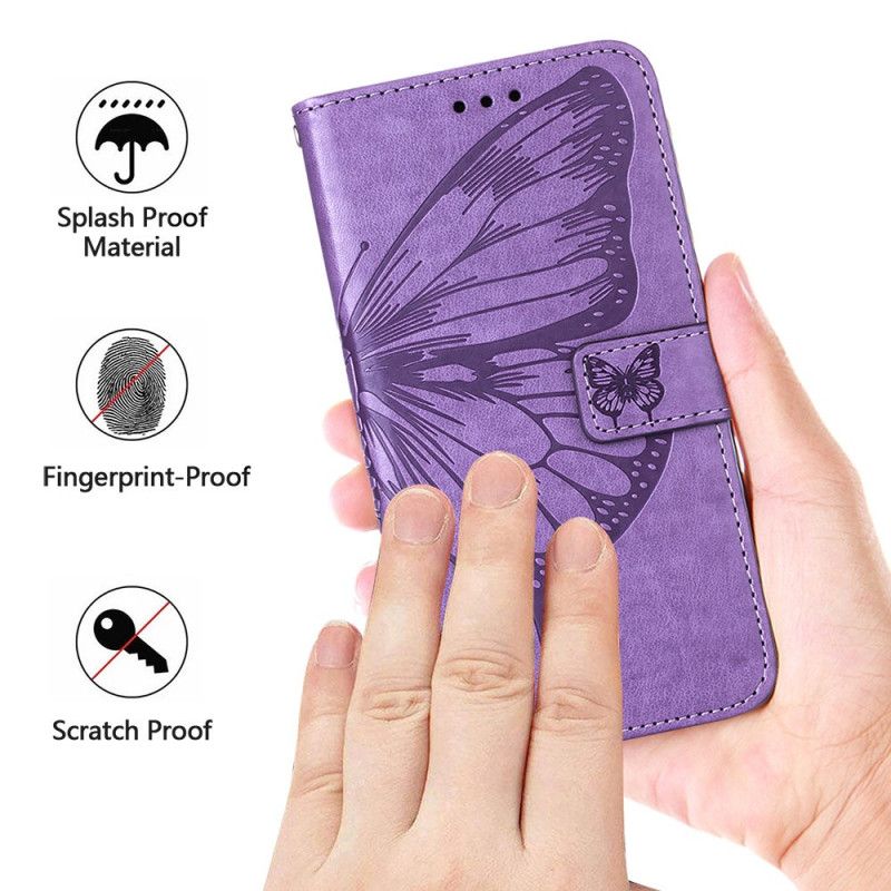 Flip Cover Oppo Reno 11 5g Blomstersommerfugl Med Rem