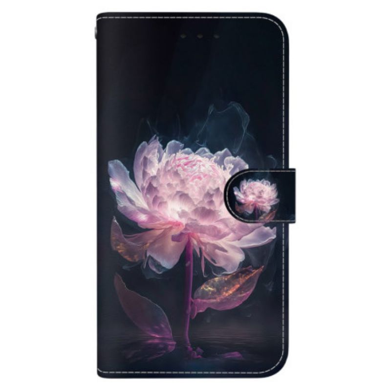 Flip Cover Oppo Reno 11 5g Lilla Pæon Med Rem