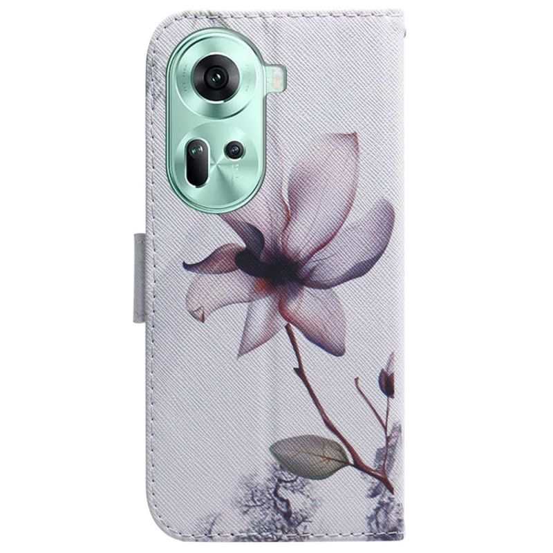 Flip Cover Oppo Reno 11 5g Lyserød Blomst