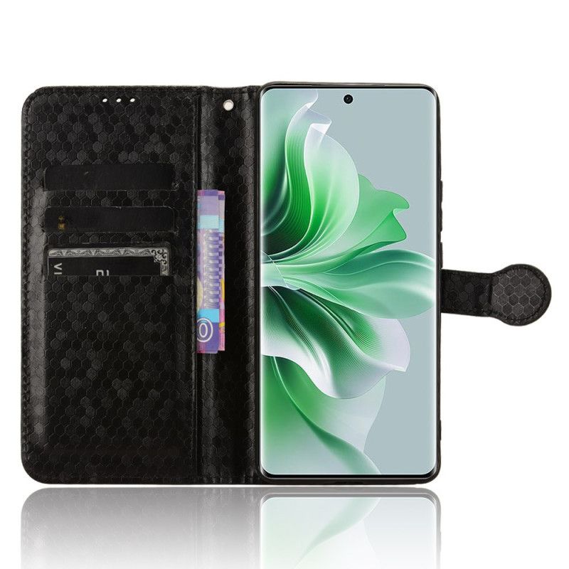 Flip Cover Oppo Reno 11 5g Skinnende Prikker Med Rem