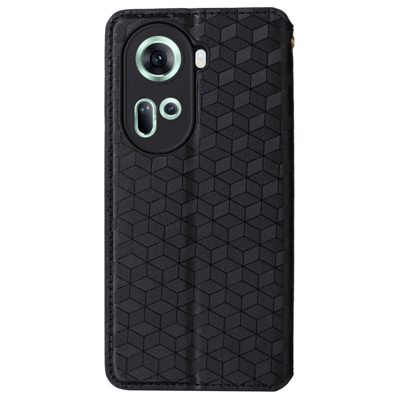 Læder Cover Oppo Reno 11 5g Telefon Etui 3d Diamanter