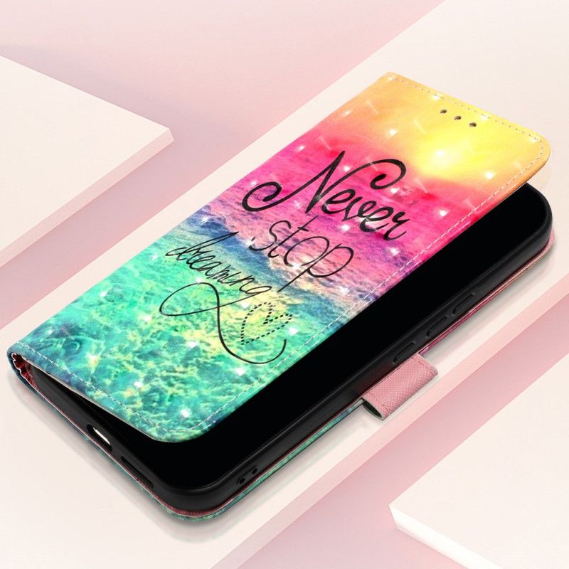 Læder Cover Oppo Reno 11 5g Telefon Etui Stop Aldrig Med At Drømme