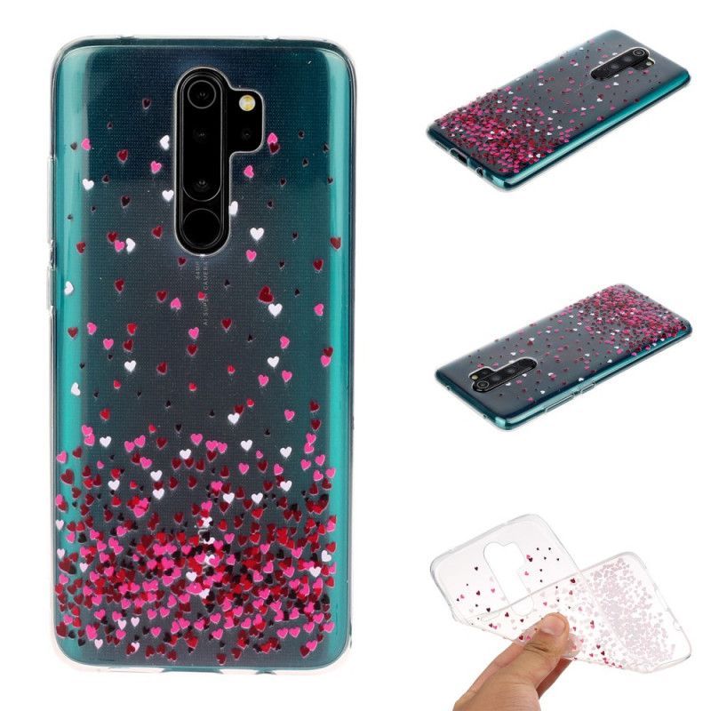 Cover for Xiaomi Redmi Note 8 Pro Flere Røde Hjerter