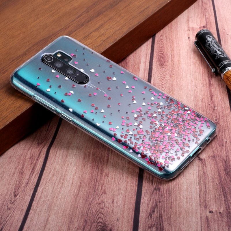 Cover for Xiaomi Redmi Note 8 Pro Flere Røde Hjerter