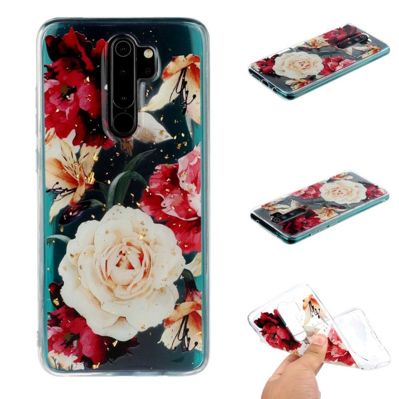 Cover for Xiaomi Redmi Note 8 Pro Gennemsigtige Smukke Buketter