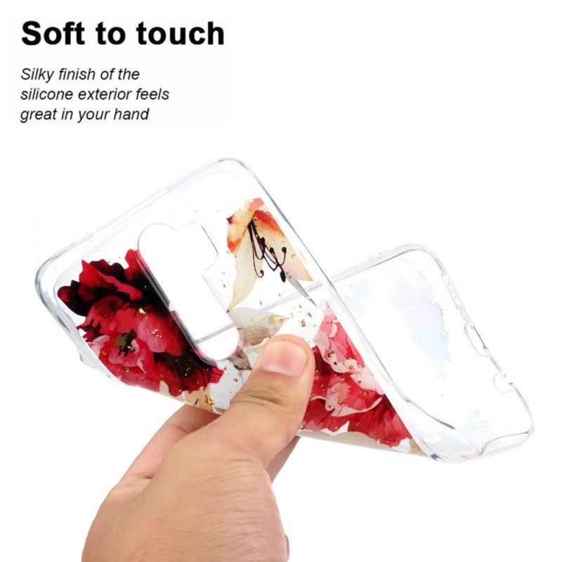 Cover for Xiaomi Redmi Note 8 Pro Gennemsigtige Smukke Buketter