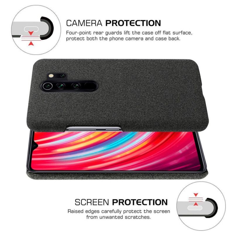 Cover for Xiaomi Redmi Note 8 Pro Sort Ksq Chic Stof