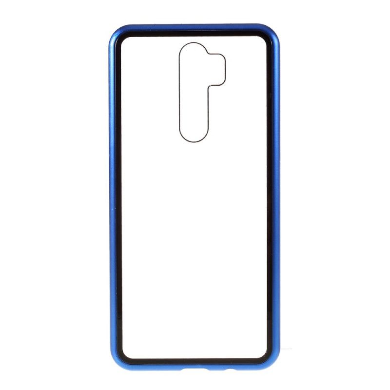 Cover for Xiaomi Redmi Note 8 Pro Sort Metalkanter Og Hærdet Glas