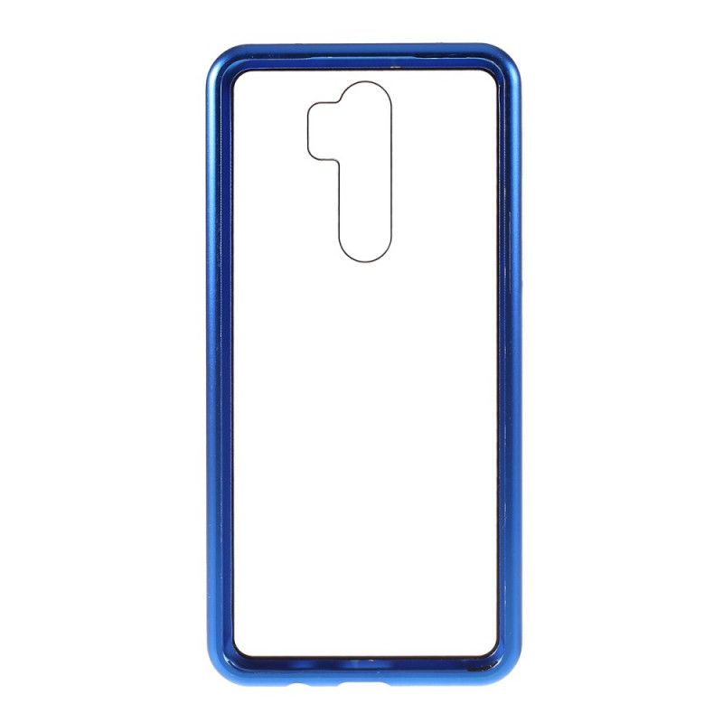 Cover for Xiaomi Redmi Note 8 Pro Sort Metalkanter Og Hærdet Glas