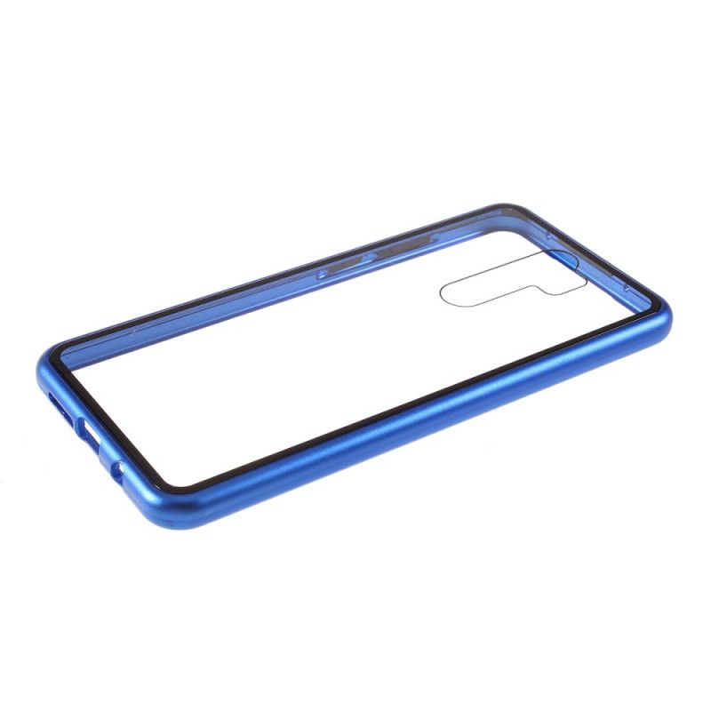 Cover for Xiaomi Redmi Note 8 Pro Sort Metalkanter Og Hærdet Glas