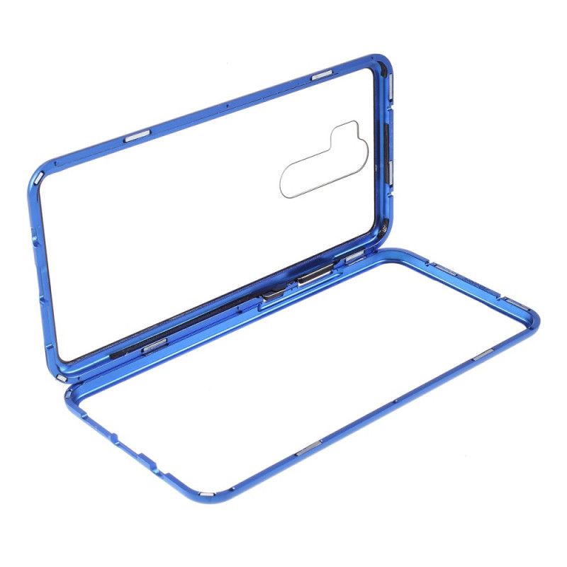 Cover for Xiaomi Redmi Note 8 Pro Sort Metalkanter Og Hærdet Glas